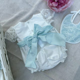 Pagliaccetto in Taffetà Con Fiore Neonata TETO E TATTA PA7390