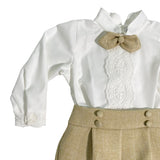 Elegantes Set aus Hemd und Bermuda für Neugeborene Ponto por ponto 6045