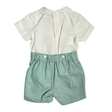 Completo Corto Elegante In Lino Con Bermuda Neonato PONTO POR PONTO 6329