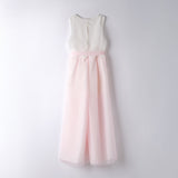 Tuta Elegante Smanicata In Crepe E Tulle Bambina SARABANDA B486