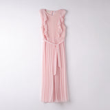 Tuta Elegante Smanicata Plissettata In Chiffon Bambina SARABANDA B497