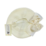 Acryl-Baskenmütze mit Samtschleife für Mädchen CONDOR 50100F