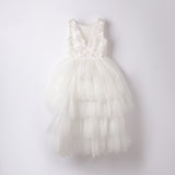 Abito Elegante Smanicato In Pizzo E Tulle Bambina SARABANDA B464