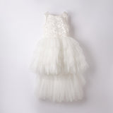 Abito Elegante Smanicato In Pizzo E Tulle Bambina SARABANDA B464