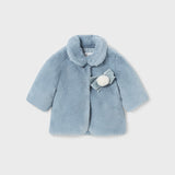 Cremefarbener, ausgestellter Pelzmantel für Baby-Mädchen MAYORAL 2405