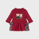 Warmes, langärmliges Kleid aus Baumwolle für Babymädchen MAYORAL 2863