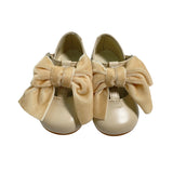 First Steps Ballerina Shoes In Satin Leather With Bow Girl PANYNO B2702