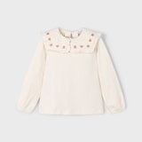 Blusa Con Collo Volant In Caldo Cotone Bambina MAYORAL 4134