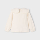 Blusa Con Collo Volant In Caldo Cotone Bambina MAYORAL 4134