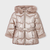 Giubbotto Imbottito Lungo Metallizato Con Cintura Bambina MAYORAL 4448