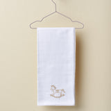 Quadrato di Garza con Ricamo Cavalluccio A Dondolo Neonato/a Wedoble 13968D