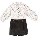 Samtanzug mit grünen Bermudashorts für Kinder SQUID 17907