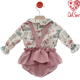 Completo Con Salopette In Velluto Neonata DEL SUR 1837