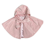 Mantella Elegante Con Cappuccio In Velluto Con Fiocco In Raso Neonata ISABEL A271