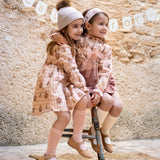 Abito Manica Lunga In Caldo Cotone Stampato Bambina CALAMARO 21305