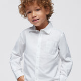 Camicia Basica Bianca Manica Lunga In Cotone Bambino MAYORAL 140N