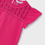 T-Shirt Guipure In Cotone Bambina MAYORAL 3078