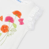 T-Shirt In Cotone Con Fiori In Tulle Bambina MAYORAL 3079