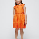 Abito Smanicato Ricamato In Cotone Bambina MAYORAL 3917