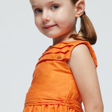 Abito Smanicato Ricamato In Cotone Bambina MAYORAL 3917