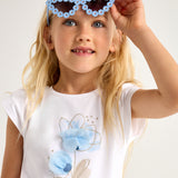 T-Shirt In Cotone Con Fiore A Rilievo Bambina MAYORAL 3002