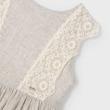Abito Smanicato Elegante In Lino Con Pizzo Bambina MAYORAL 3910