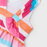 Abito Smanicato A Righe Multicolour Bambina MAYORAL 3920