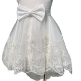 Abito Smanicato Elegante Battesimale In Pizzo Neonata ISABEL B12