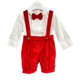 Completo Tre Pezzi Con Salopette In Velluto Neonato ISABEL C364