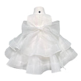 Abito Elegante Battesimale Smanicato In Organza Neonata MIMILU' 1376