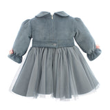 Abito Manica Lunga In Velluto Neonata BUFI B0542A