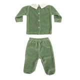 Tutina Spezzata In Ciniglia Ricamata Neonato BEBE' MARGO' B054TS