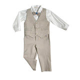 Eleganter Anzug mit beiger Weste für Neugeborene NINNAOH I23COM228