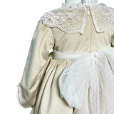 Langärmliges Samtkleid mit blauem Culotte für Baby-Mädchen MIMOSA NARCISO