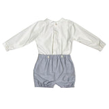 Completo Camicia e Bermuda Elegante Neonato Ponto por ponto 6027