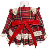 Abito Elegante Svasato Manica Lunga Scozzese Neonata LA AMAPOLA 0040