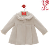 Cappottino In Panno Con Inserti In Ecopelliccia Neonata DEL SUR 3992