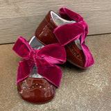 Ballerina Cradle Shoe With Bow In Patent Leather Newborn Index 1708B