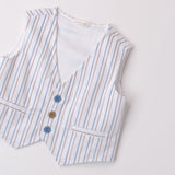 Gilet In Tessuto Stretch Fantasia Righe Neonato MINIBANDA B652