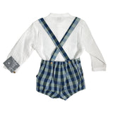 YOEDU 1854 Kinderanzug mit kariertem Overall und Hemd