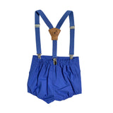 Pantaloncino In Cotone Con Bretelle e Cavalluccio Neonato YOEDU 3990