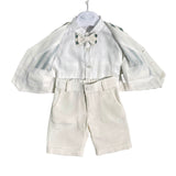 Completo Elegante Con Panciotto In Cotone Effetto Lino Neonato LA SARTORIA DEI PICCOLI L049