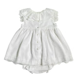 Abito Elegante Battesimale Con Pizzo E Fiori Neonata GRANLEI 187