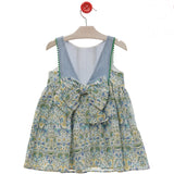 Abito Smanicato Svasato Fantasia Floreale Bambina DEL SUR 0551