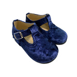 RIZITOS Samt-Erste-Schritte-Schuhe für Kinder mit Ösen B2004V