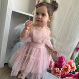 Abito Smanicato In Tulle Plissettato Bambina PETIT POSH 003VE