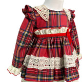 Abito Elegante Svasato Manica Lunga Scozzese Neonata LA AMAPOLA 0040