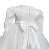 Abito Lungo Elegate Battesimale In Tulle Neonata ISABEL B400