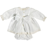 Elegantes cremefarbenes Babymädchenkleid mit Culotte GRANLEI 23153