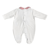 Tutina Intera In Cotone Con Inserti In Lino Neonata NINNAOH E2414T